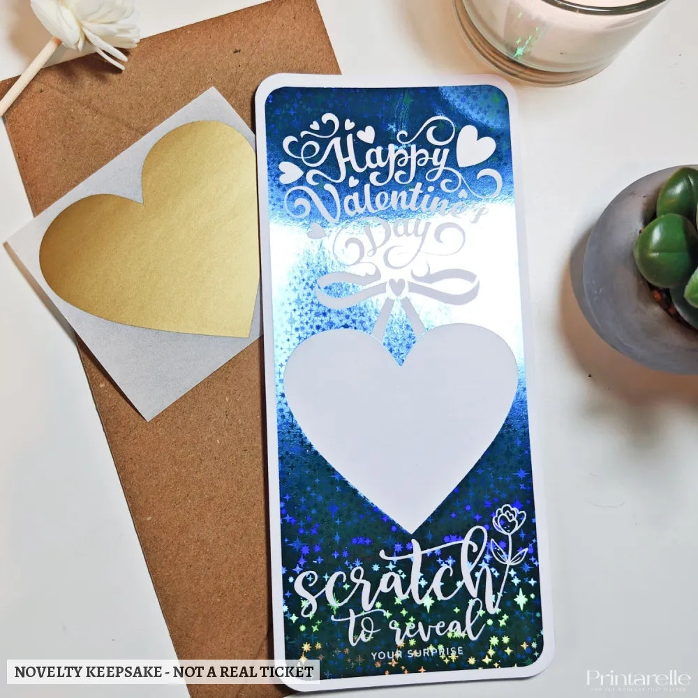 Valentine Scratch-Off Foil Ticket | Surprise Gift - valentine scratch-off, keepsake gift, experience reveals,