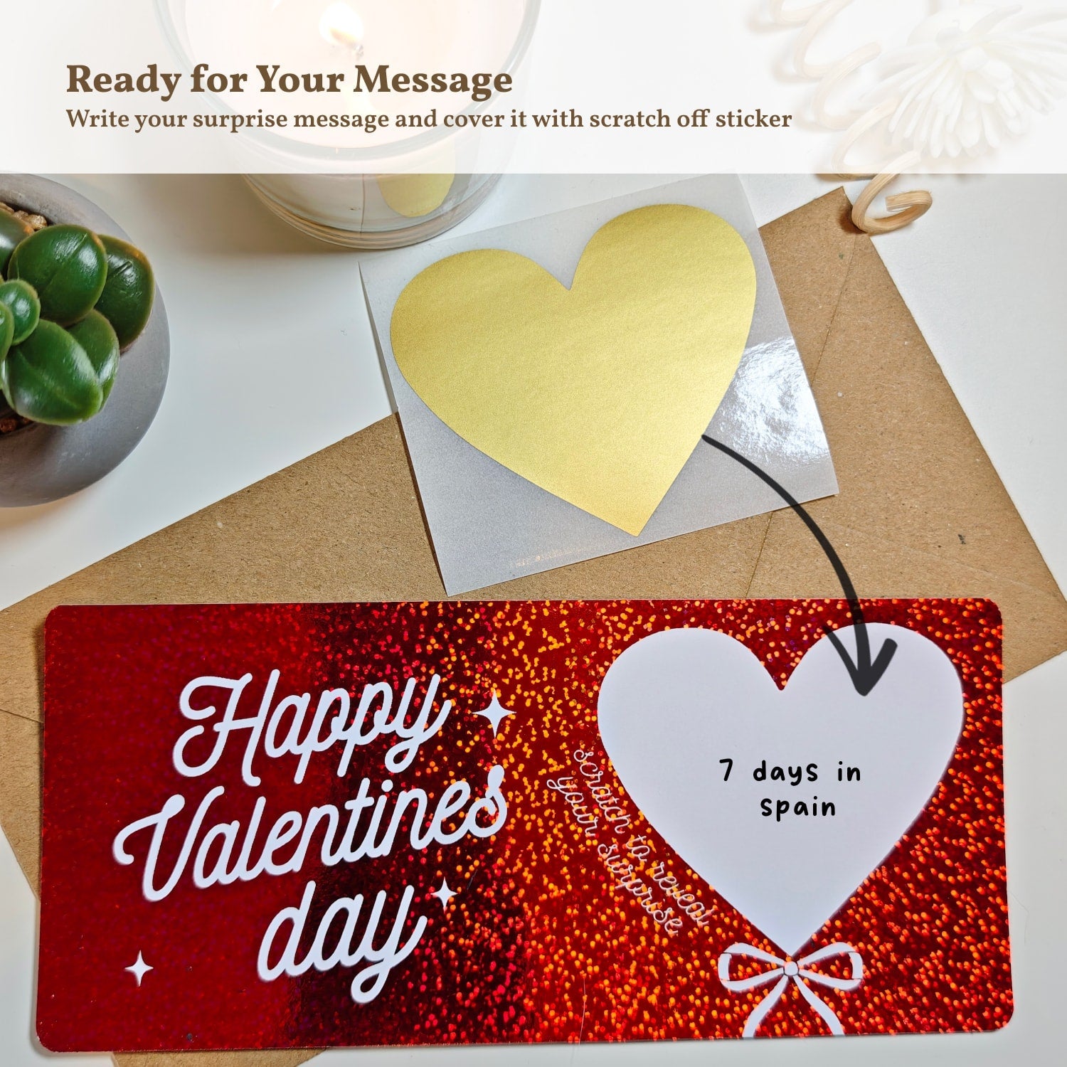 Valentine Scratch-Off Foil Ticket | Personalised Surprise Card - Foil Ticket - Printarelle