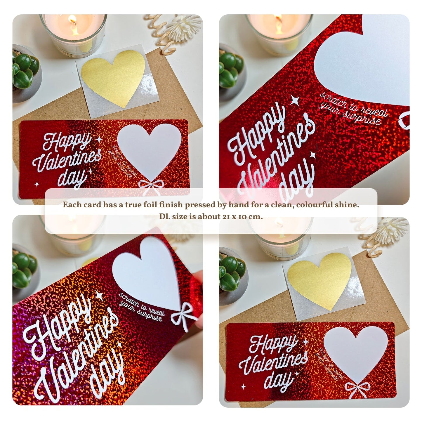 Valentine Scratch-Off Foil Ticket | Personalised Surprise Card - Foil Ticket - Printarelle