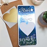Valentine Scratch-Off Foil Ticket | Surprise Gift - Blue Stars Foil Ticket - Printarelle