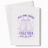 Handmade - Greeting Card - Two Brides Wedding Card – Veils Vows Forever Together | Ireland