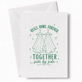 Handmade - Greeting Card - Two Brides Wedding Card – Veils Vows Forever Together | Ireland