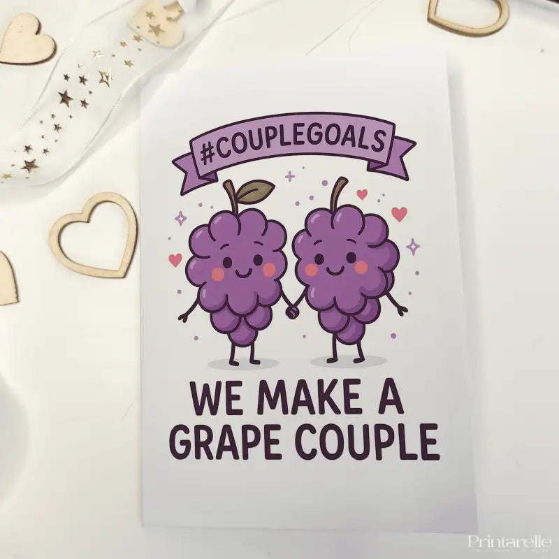 We Make a Grape Couple Card | Cute Anniversary Card - Greeting Card