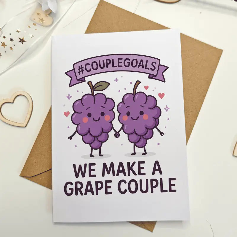 We Make a Grape Couple Card | Cute Anniversary Card - Greeting Card