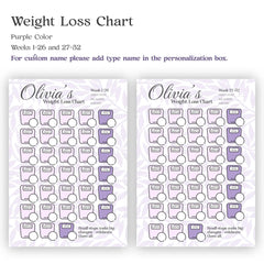 Weight Loss Tracker Chart - Customizable and Motivational - Yes / 6 months / Purple Chart - Weight Loss Chart