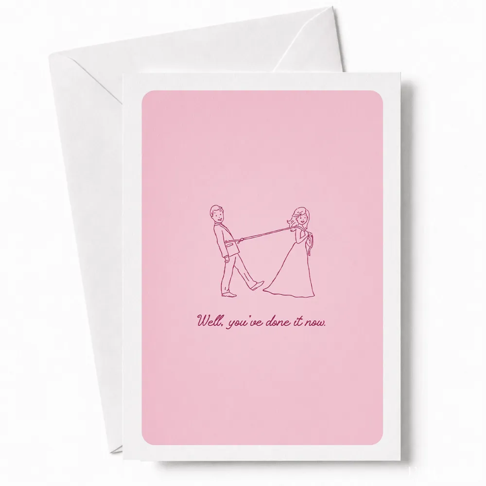 Well You’ve Done It Now | Funny Wedding Card - funny wedding card, kraft envelope, colour options, funny wedding,