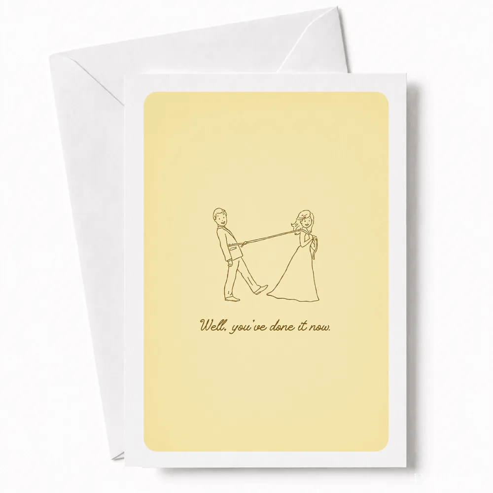Well You’ve Done It Now | Funny Wedding Card - funny wedding card, kraft envelope, colour options, funny wedding,
