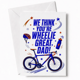 Handmade Greeting Card | Printarelle | For the dad who is happiest on two wheels. This bold, energetic design races