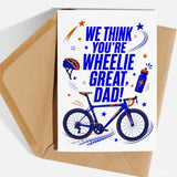 Handmade Greeting Card | Printarelle | For the dad who is happiest on two wheels. This bold, energetic design races