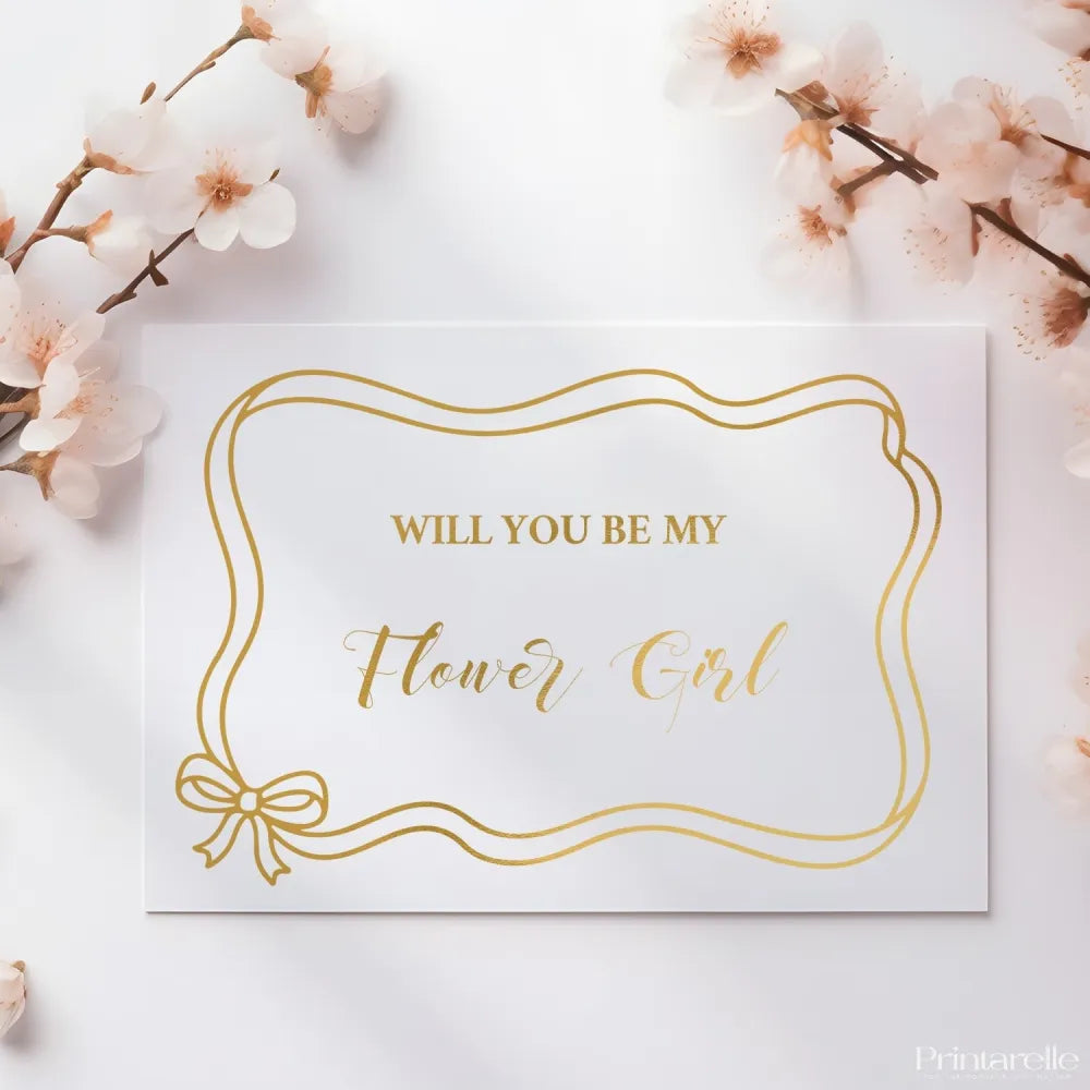 Will You Be My... Foil Question Card | Wedding Party Cards - foil question card, foil question, question card, flower
