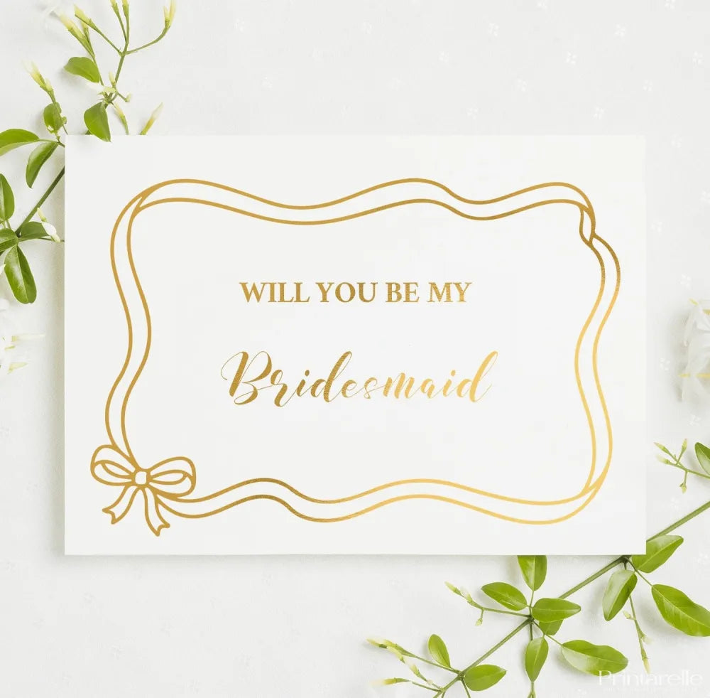 Will You Be My... Foil Question Card | Wedding Party Cards - foil question card, foil question, question card, flower