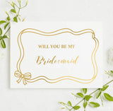 Will You Be My... Foil Question Card | Wedding Party Cards - foil question card, foil question, question card, flower