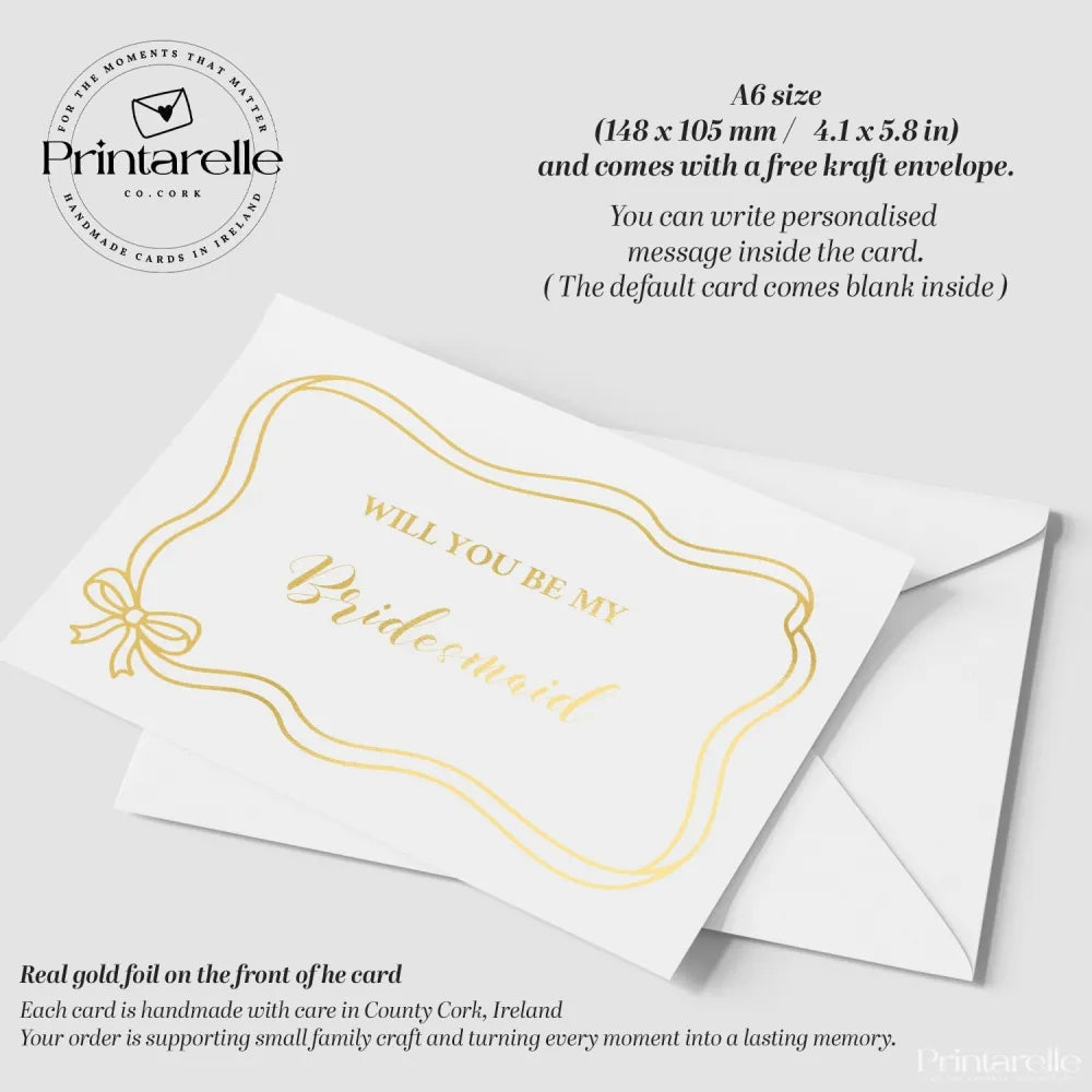 Will You Be My... Foil Question Card | Wedding Party Cards - foil question card, foil question, question card, flower