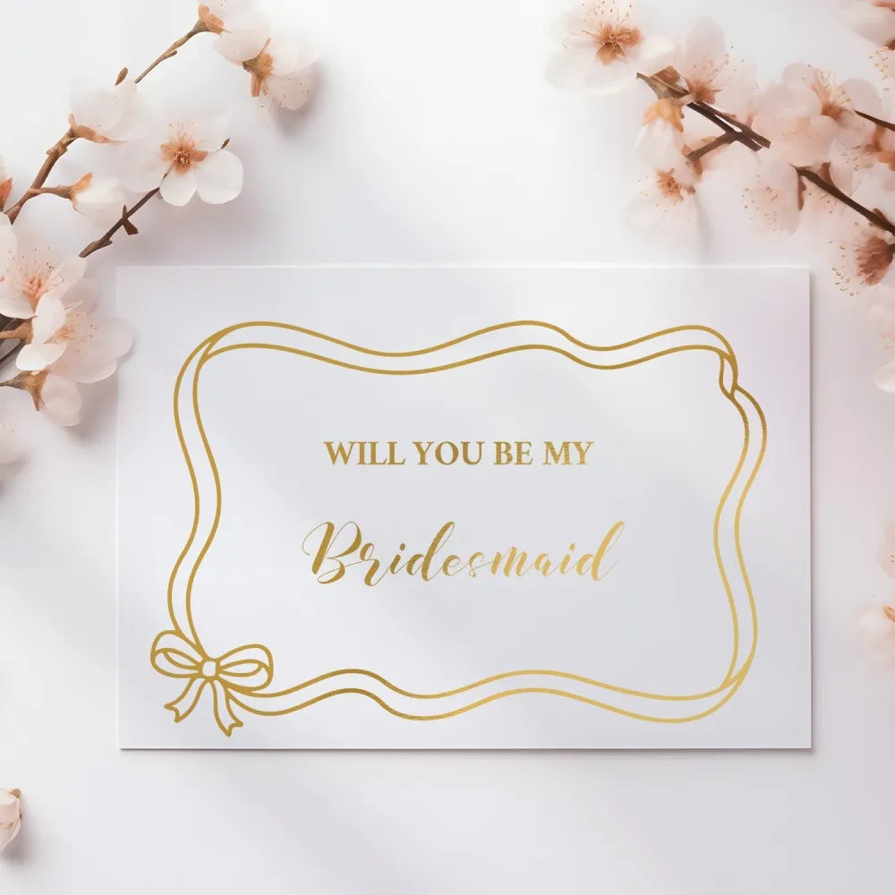 Will You Be My... Foil Question Card | Wedding Party Cards - foil question card, foil question, question card, flower