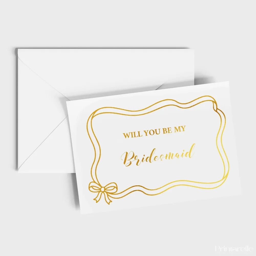 Will You Be My... Foil Question Card | Wedding Party Cards - foil question card, foil question, question card, flower