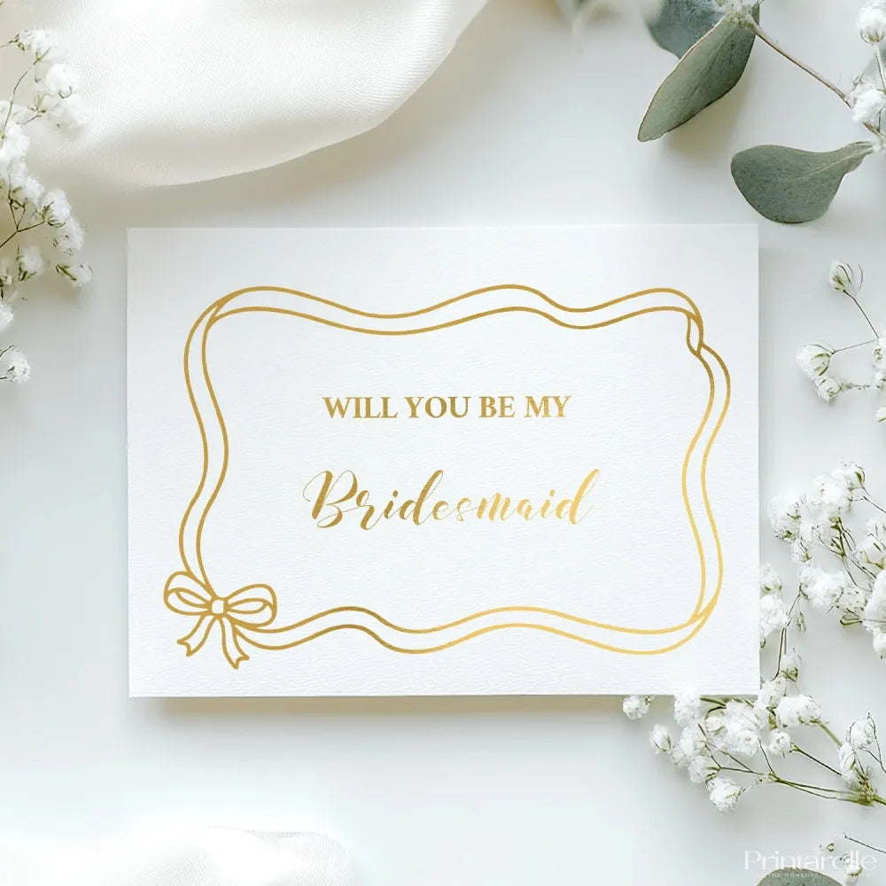 Will You Be My... Foil Question Card | Wedding Party Cards - foil question card, foil question, question card, flower