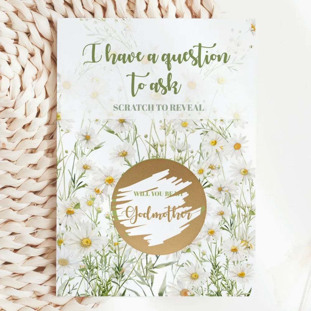 Will You Be My Godmother? Scratch Card – Daisy Meadow - Greeting Card - Printarelle