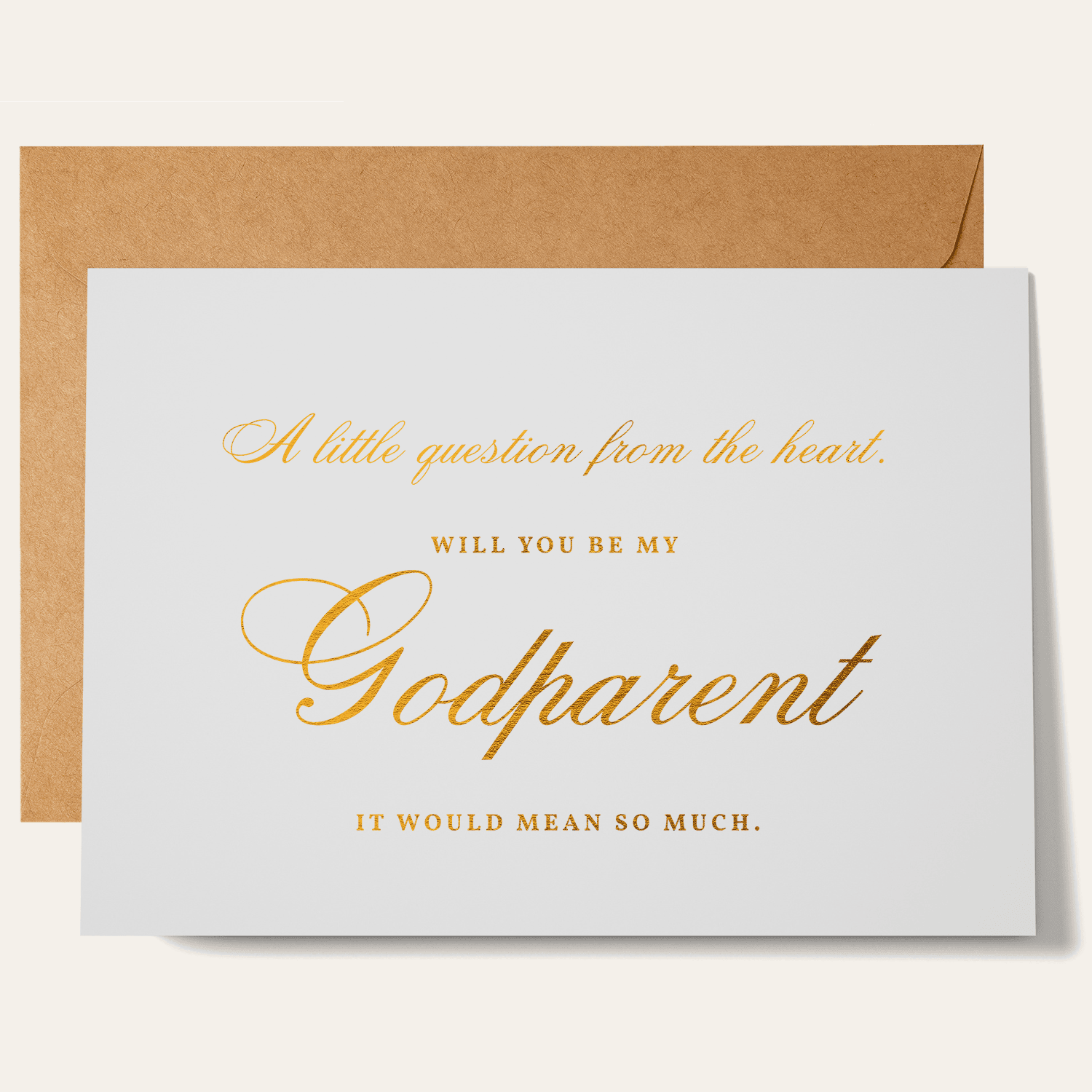 Godparent Proposal Card | Gold Foil Keepsake - Greeting Card - Printarelle