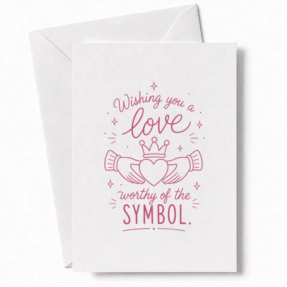 Handmade - Greeting Card - Claddagh Wedding Card – Love Worthy of the Symbol | Ireland