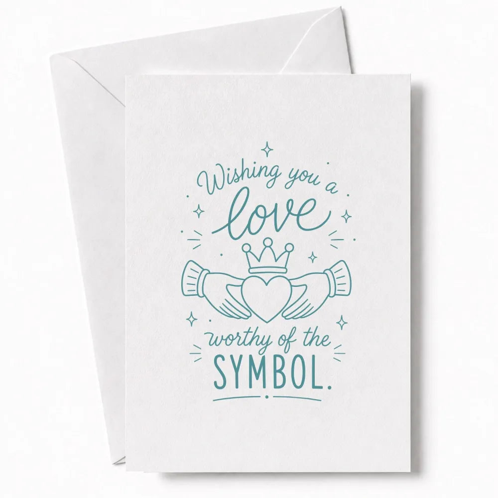 Handmade - Greeting Card - Claddagh Wedding Card – Love Worthy of the Symbol | Ireland