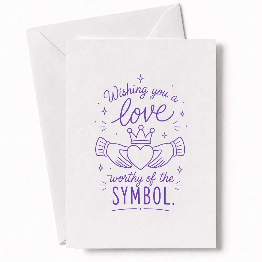Handmade - Greeting Card - Claddagh Wedding Card – Love Worthy of the Symbol | Ireland