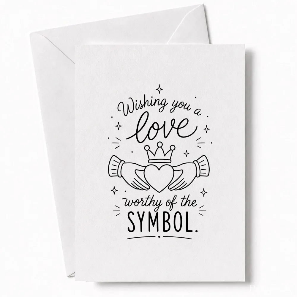 Handmade - Greeting Card - Claddagh Wedding Card – Love Worthy of the Symbol | Ireland