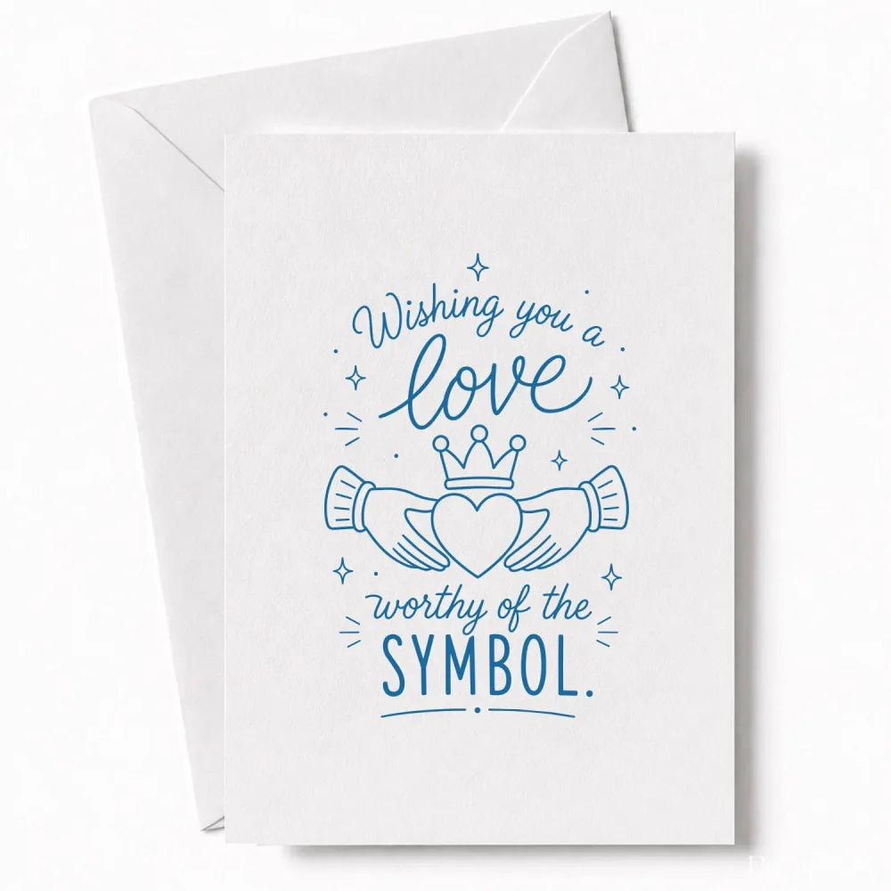 Handmade - Greeting Card - Claddagh Wedding Card – Love Worthy of the Symbol | Ireland