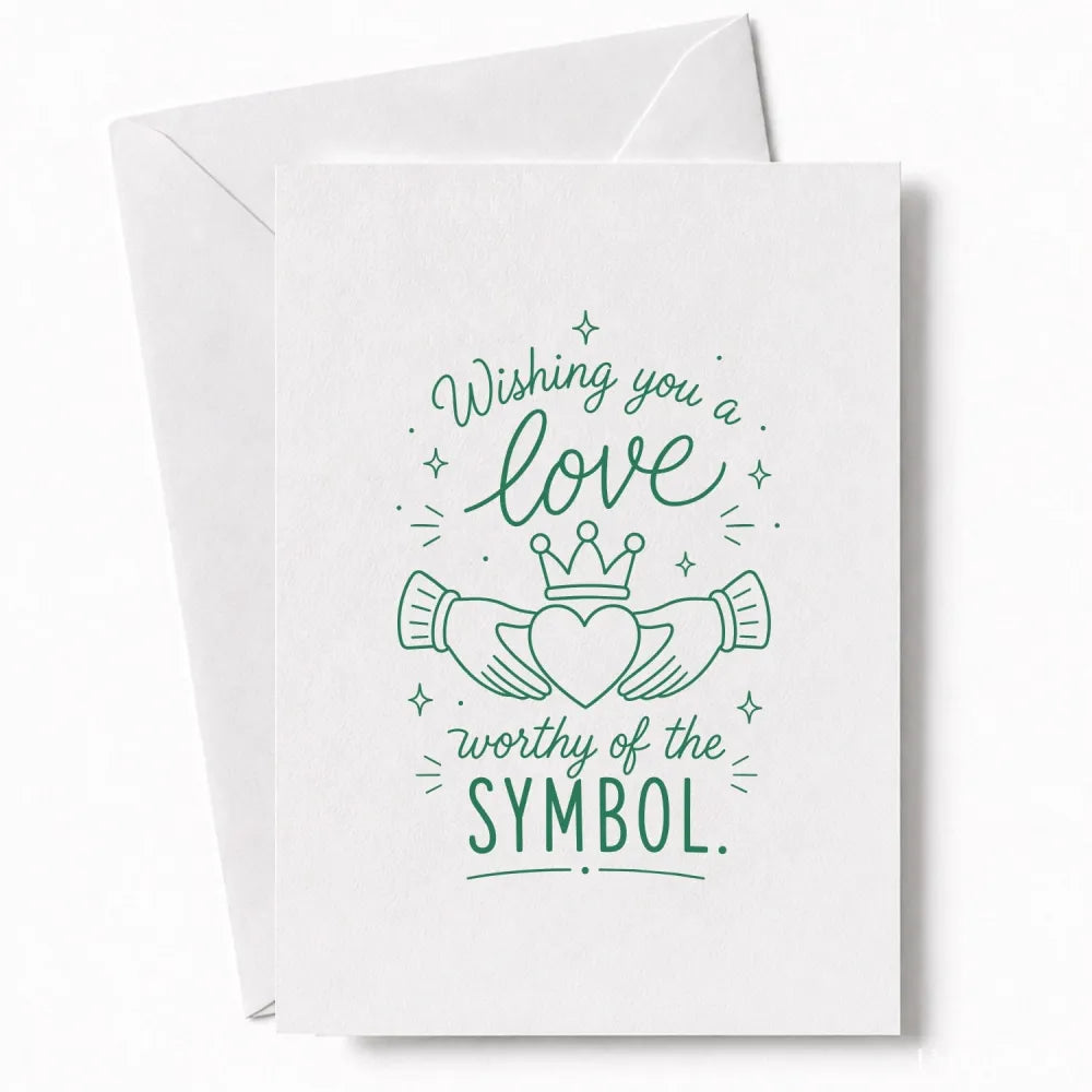 Handmade - Greeting Card - Claddagh Wedding Card – Love Worthy of the Symbol | Ireland