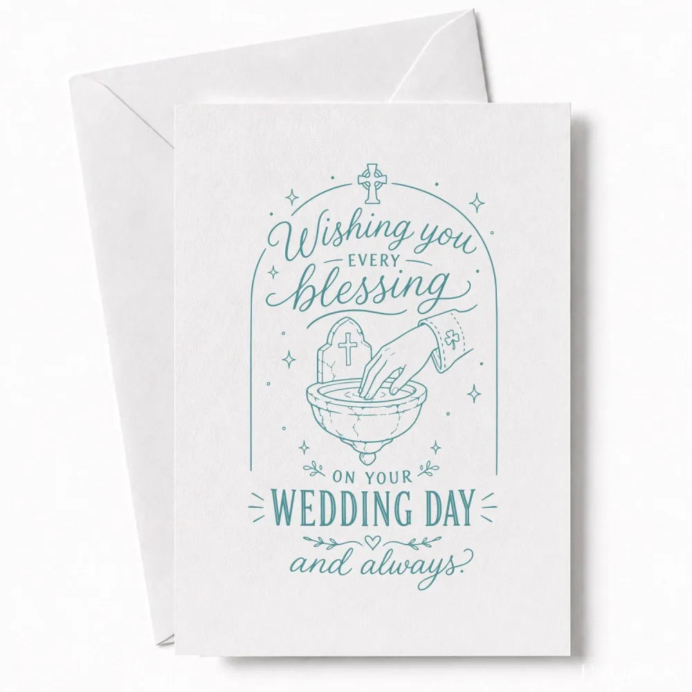 Handmade - Greeting Card - Religious Wedding Blessing Card – Celtic Cross | Ireland
