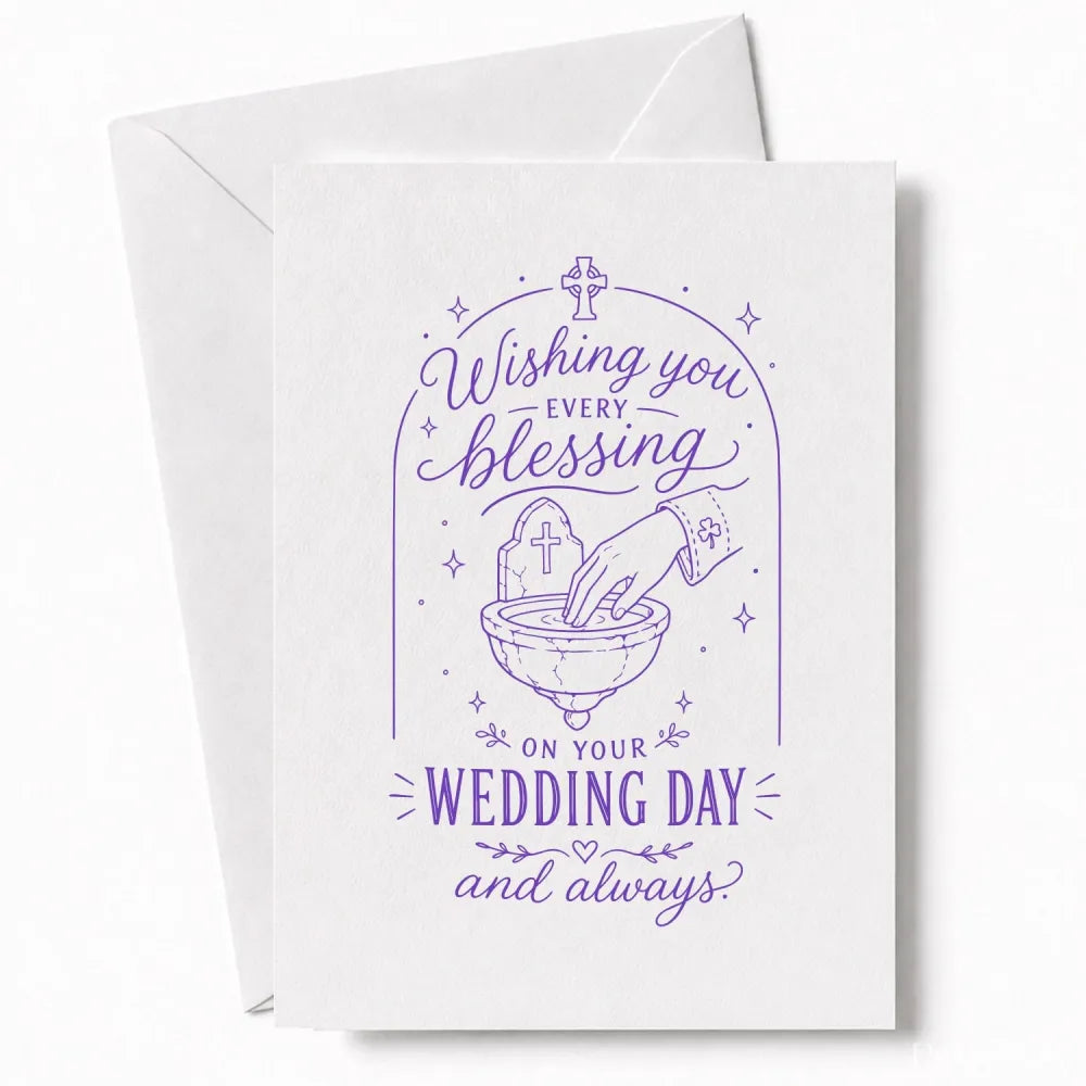 Handmade - Greeting Card - Religious Wedding Blessing Card – Celtic Cross | Ireland