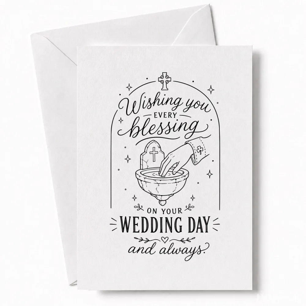 Handmade - Greeting Card - Religious Wedding Blessing Card – Celtic Cross | Ireland