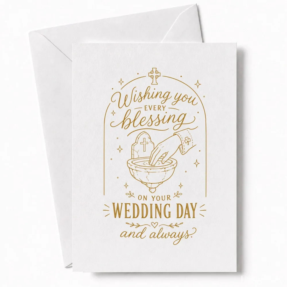 Handmade - Greeting Card - Religious Wedding Blessing Card – Celtic Cross | Ireland