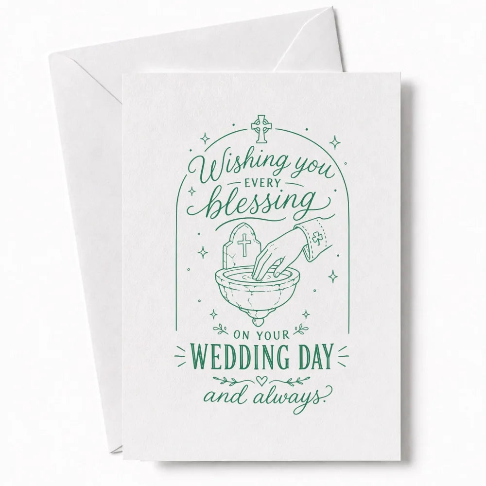 Handmade - Greeting Card - Religious Wedding Blessing Card – Celtic Cross | Ireland