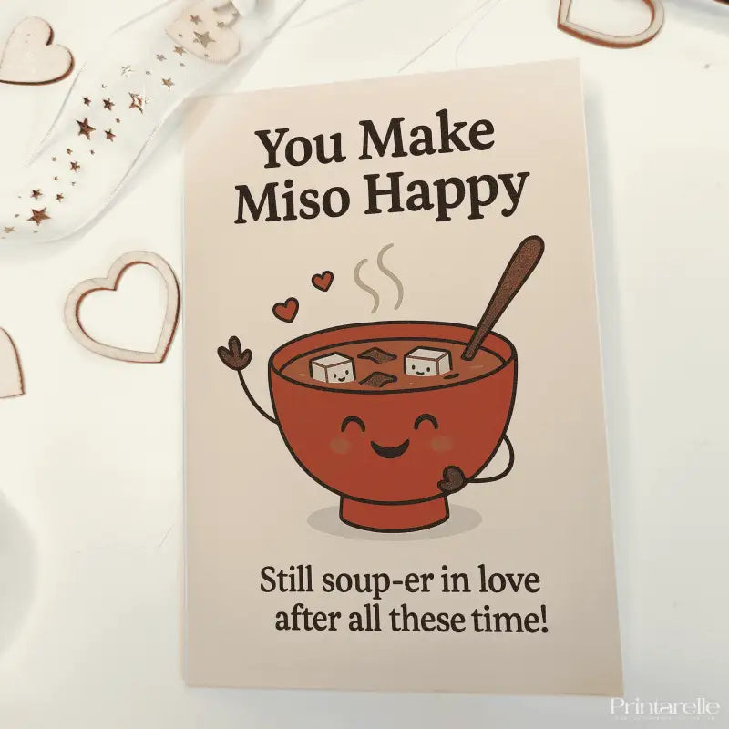 You Make Miso Happy Card | Funny Anniversary Card - Greeting Card