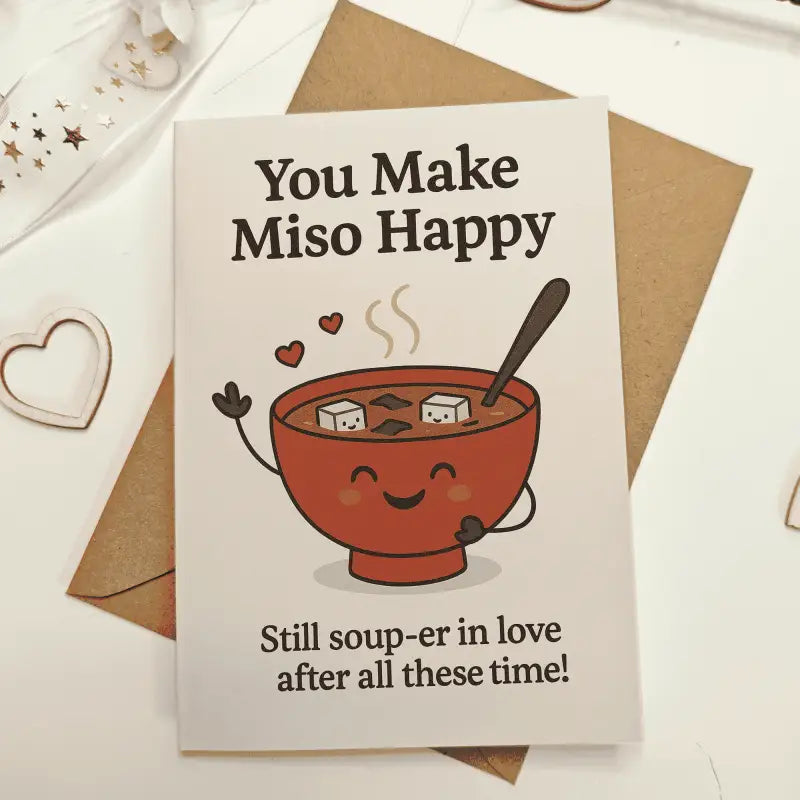 You Make Miso Happy Card | Funny Anniversary Card - Greeting Card