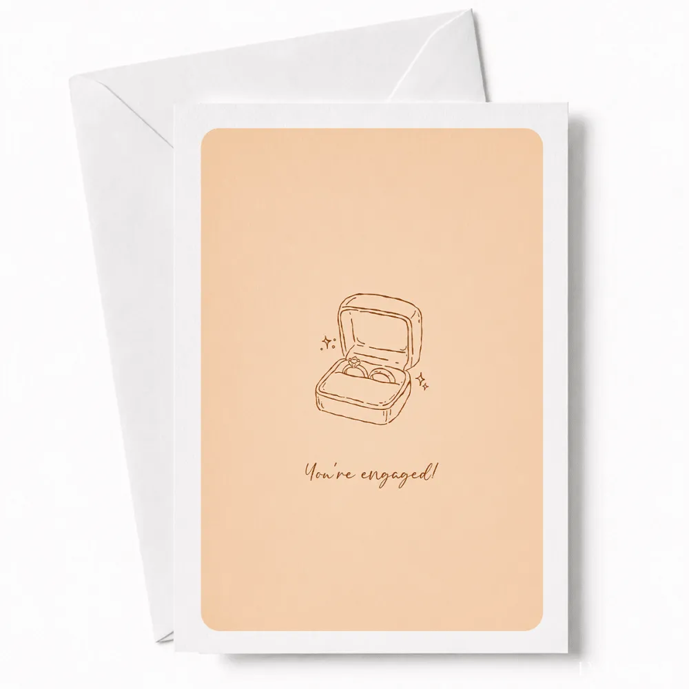 You’re Engaged! | Engagement Ring Card - engagement ring, open ring box, engagement ring card, engagement card, open
