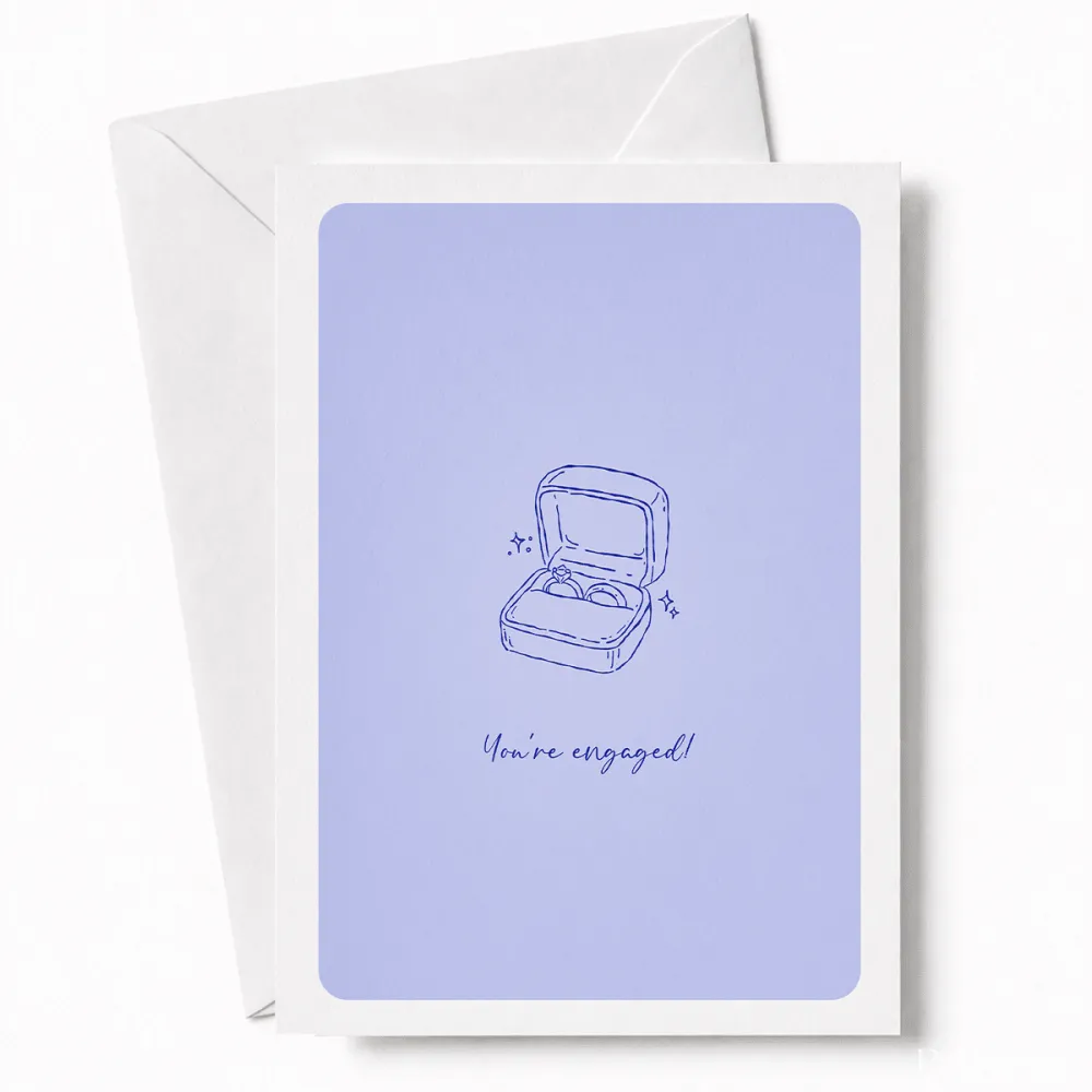 You’re Engaged! | Engagement Ring Card - engagement ring, open ring box, engagement ring card, engagement card, open