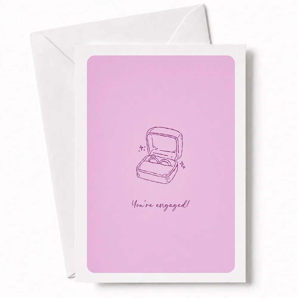 You’re Engaged! | Engagement Ring Card - engagement ring, open ring box, engagement ring card, engagement card, open