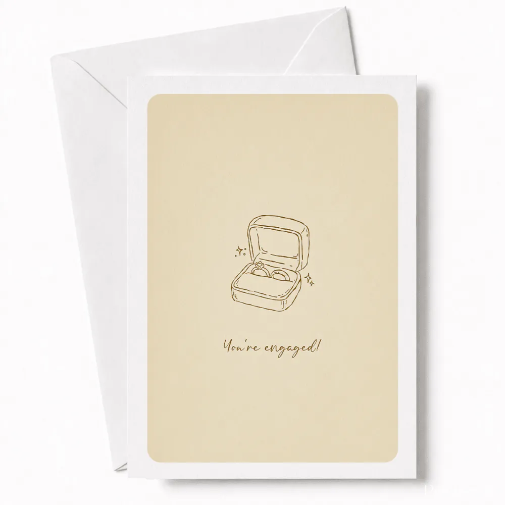 You’re Engaged! | Engagement Ring Card - engagement ring, open ring box, engagement ring card, engagement card, open