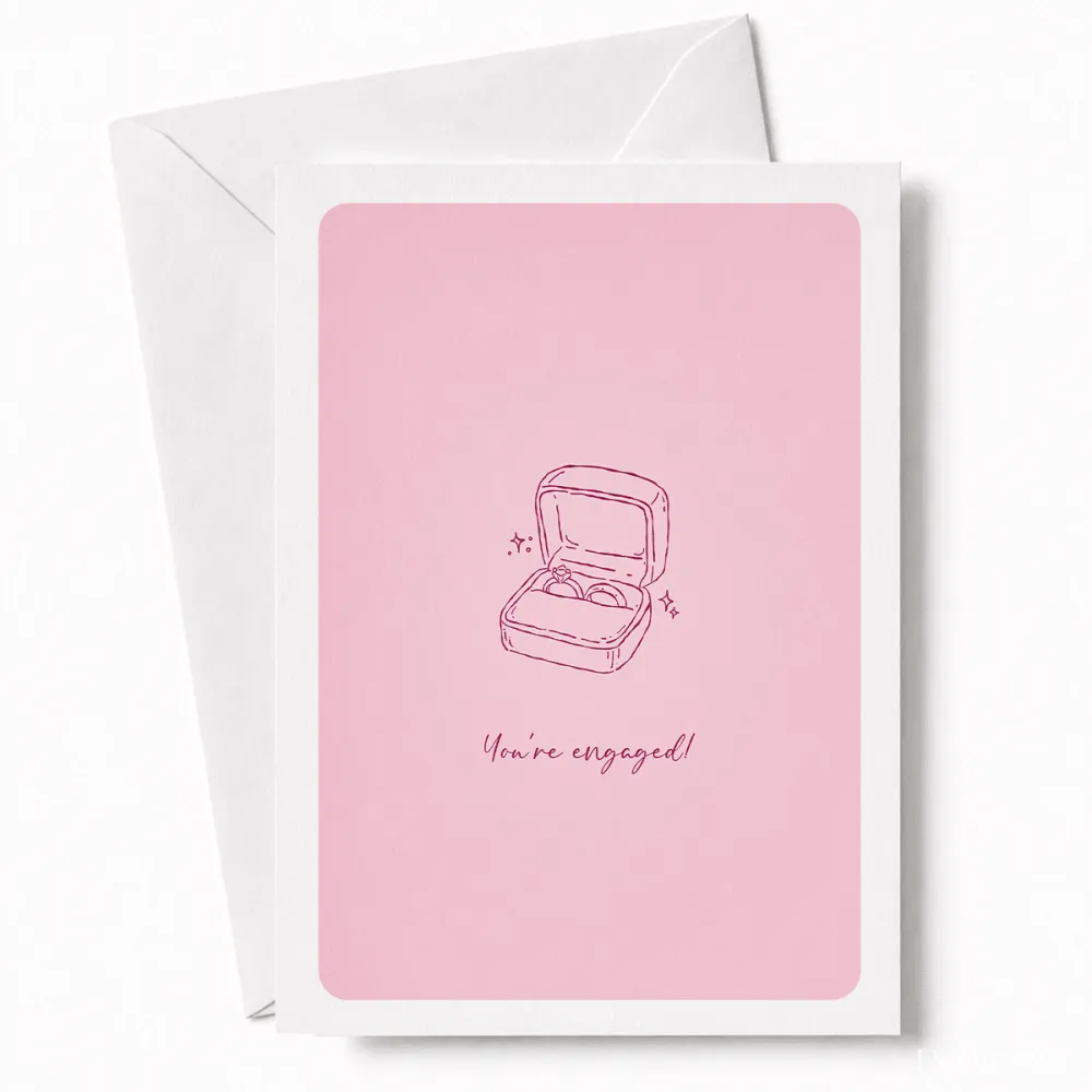 You’re Engaged! | Engagement Ring Card - engagement ring, open ring box, engagement ring card, engagement card, open