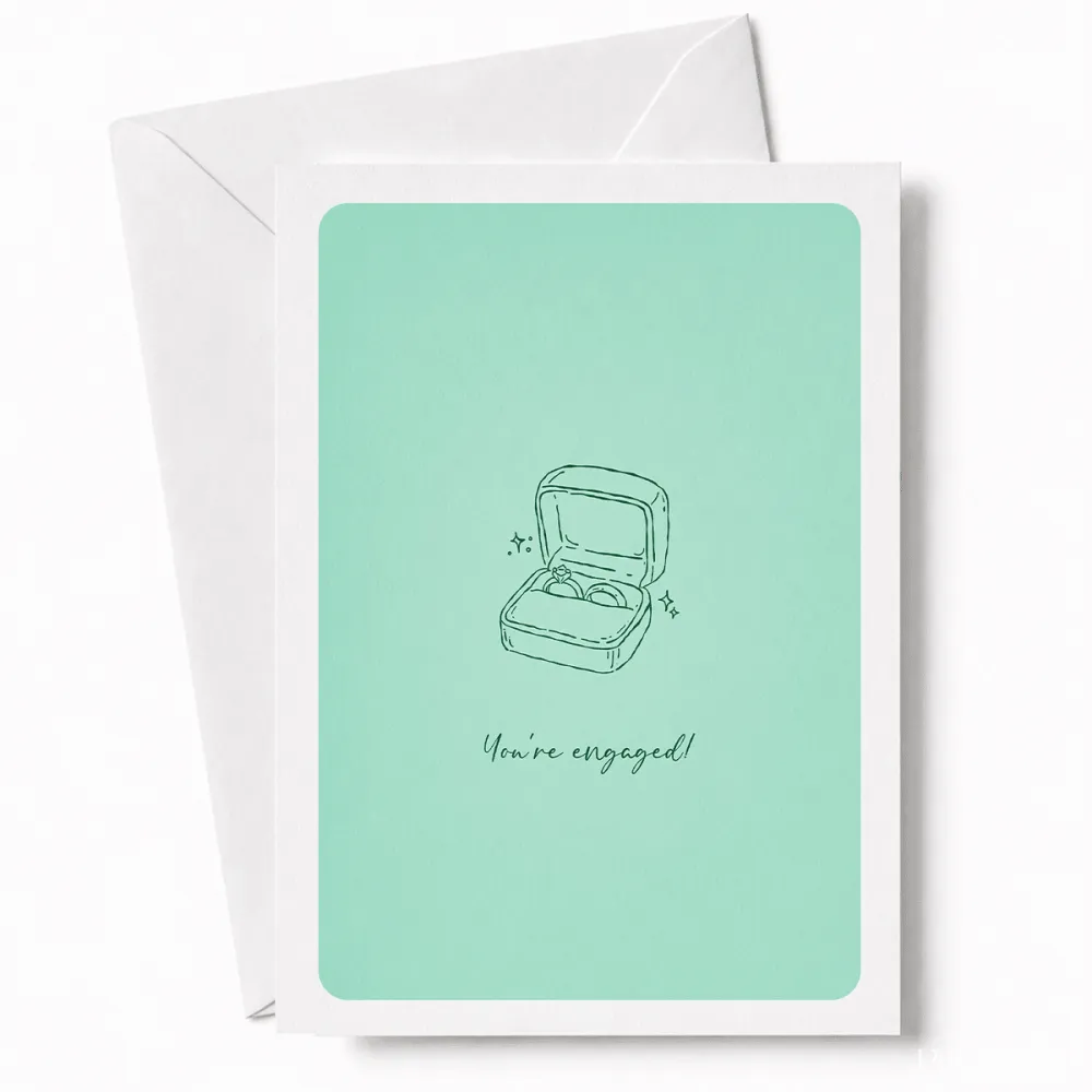 You’re Engaged! | Engagement Ring Card - engagement ring, open ring box, engagement ring card, engagement card, open