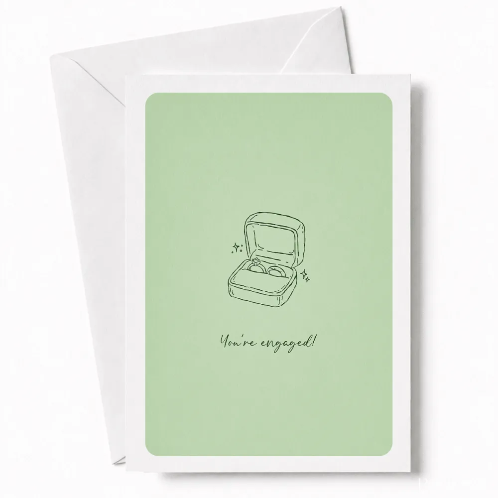 You’re Engaged! | Engagement Ring Card - engagement ring, open ring box, engagement ring card, engagement card, open