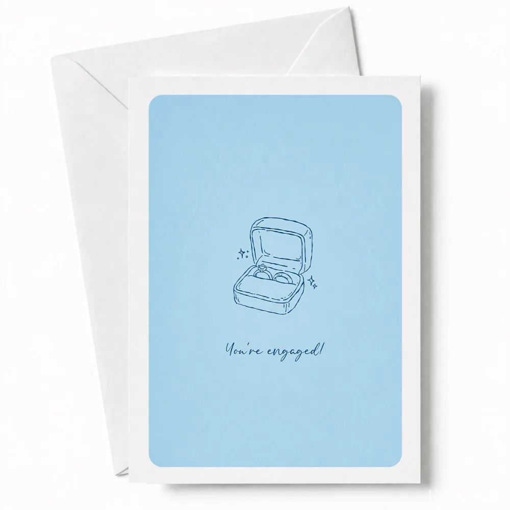 You’re Engaged! | Engagement Ring Card - engagement ring, open ring box, engagement ring card, engagement card, open
