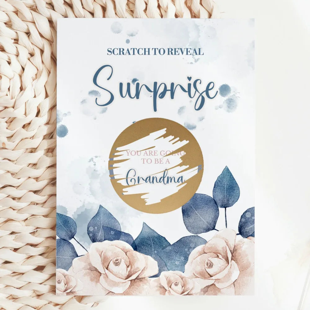 You’re Going to be a Grandma Scratch Card | Pregnancy Announcement - Greeting Card - Printarelle