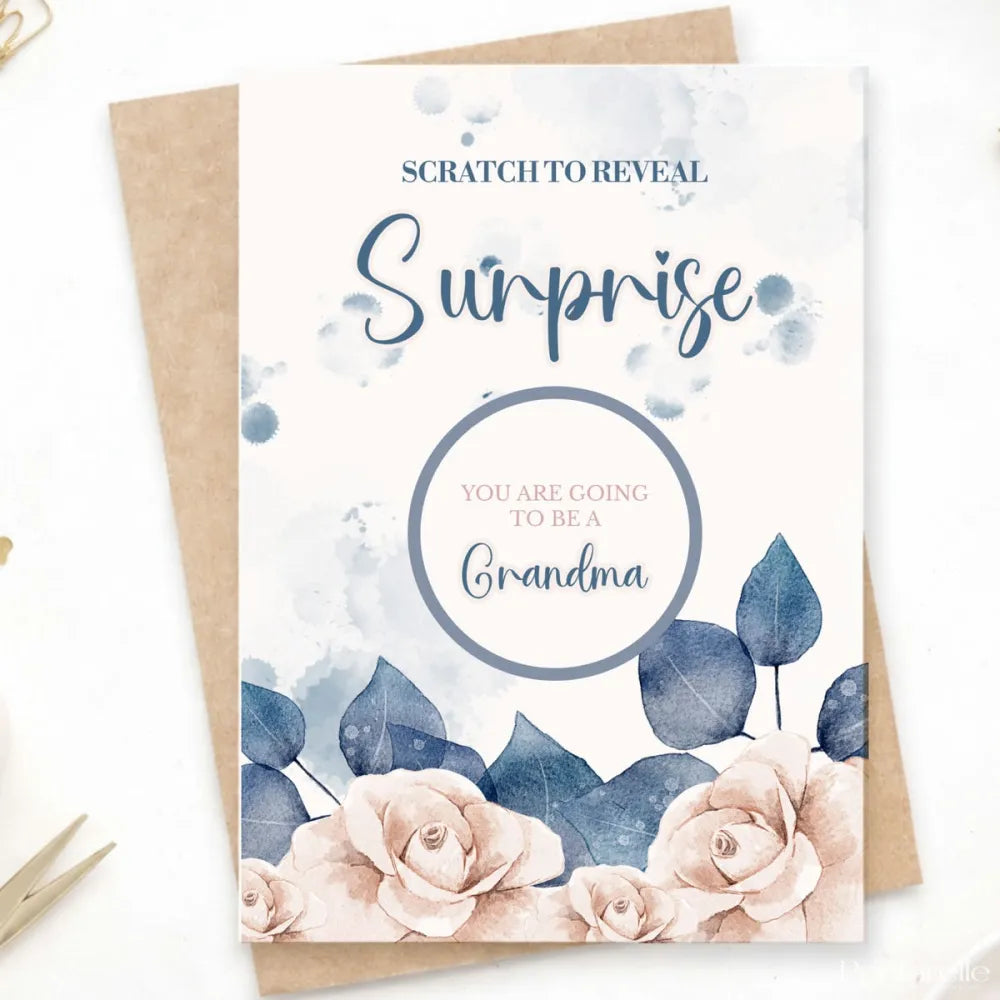 You’re Going to be a Grandma Scratch Card | Pregnancy Announcement - Greeting Card - Printarelle
