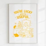 Handmade - Print - You’re Lucky You’re Useful Royal Cat Throne Print | Ireland