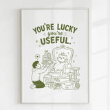 Handmade - Print - You’re Lucky You’re Useful Royal Cat Throne Print | Ireland