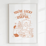 Handmade - Print - You’re Lucky You’re Useful Royal Cat Throne Print | Ireland
