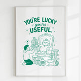 Handmade - Print - You’re Lucky You’re Useful Royal Cat Throne Print | Ireland