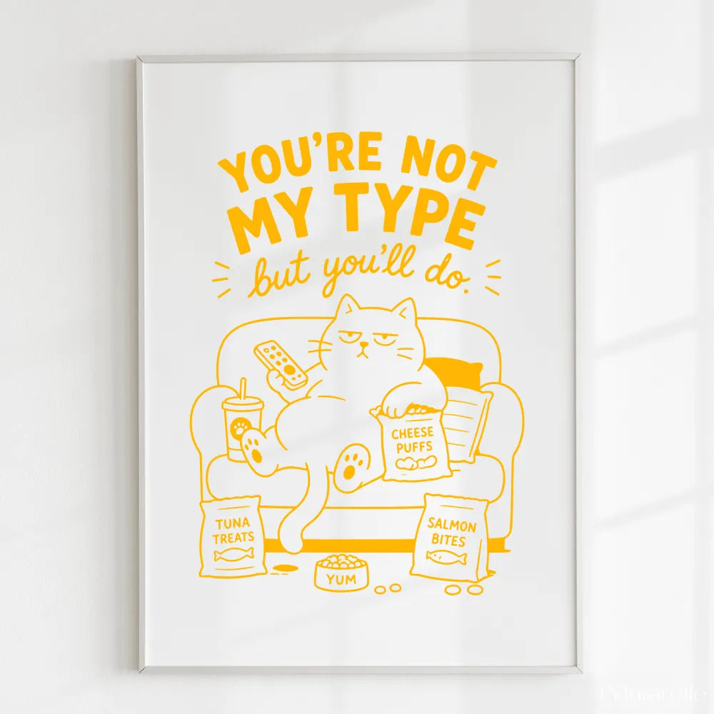 Handmade - Print - You’re Not My Type But You’ll Do Funny Cat Print | Ireland